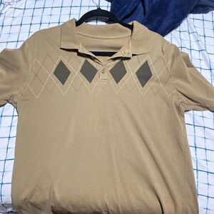 Brown polo, VIA EUROPA, M , 100% cotton.